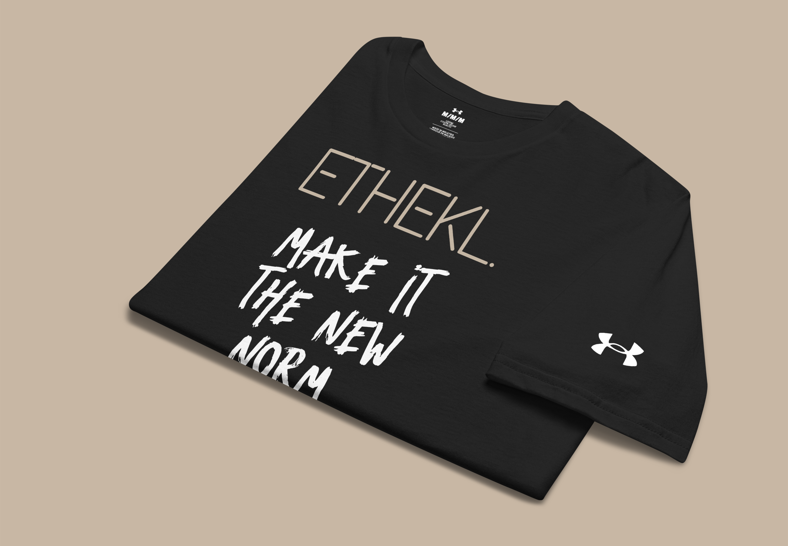 Under ArmourⓇ athletic t-shirt Tan Font image 1